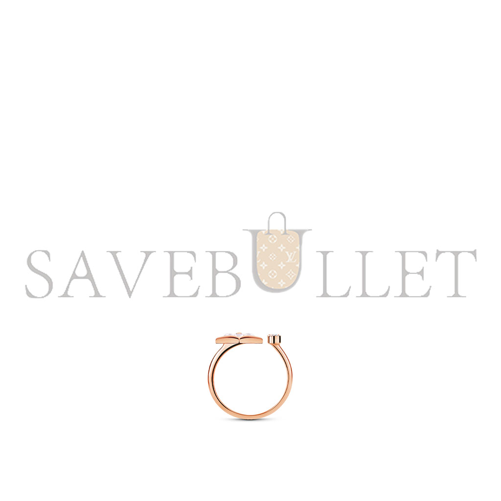 l**is V*t*n color blossom mini star rose gold, white mother-of-pearl and diamond ring q9s80a